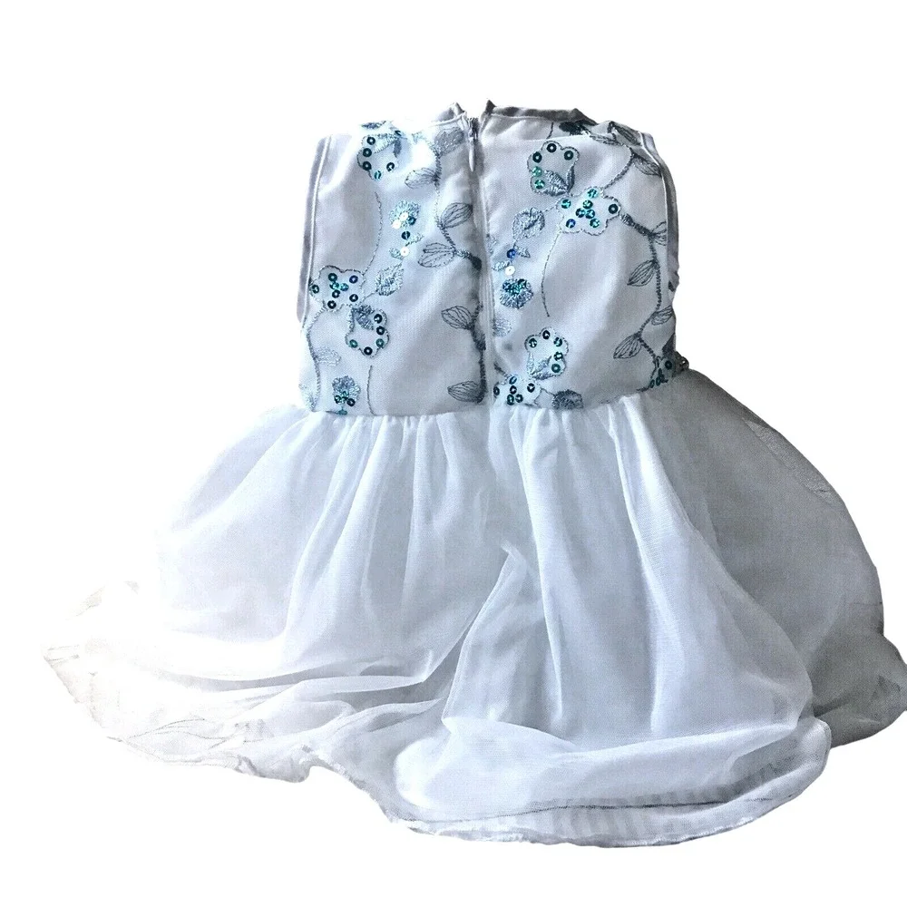 Purple Rose Baby‎ Sequined Mesh Jewel Sash Dress – White, 18M